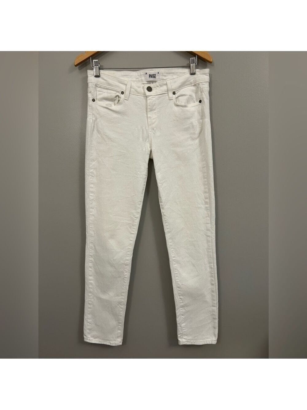 PAIGE Women's White Skyline Ankle Peg Skinny Jeans Size 28